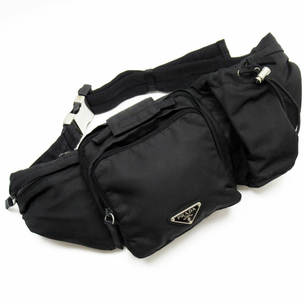 Prada Body Belt Bum Crossbody bag black silver